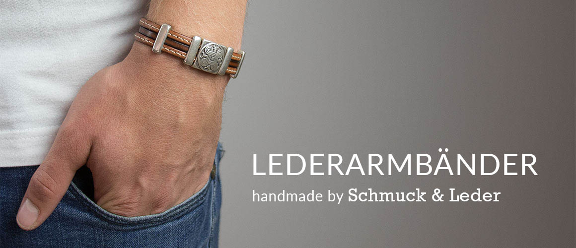 Lederarmband an Herrenhandgelenk