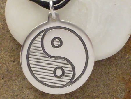 Yin und Yang Silberamulett - groß