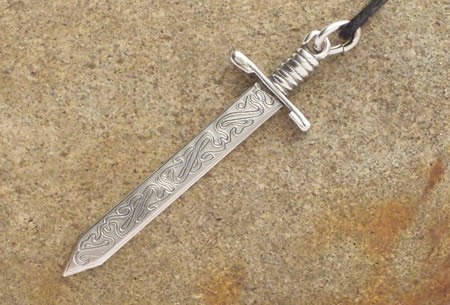 Silberamulett Schwert