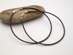 2 Stück geflochtenes ca. 3mm dickes Halsband aus Ziegenleder