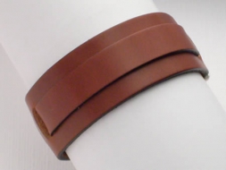 Lederarmband mit Riemen und Schnalle, 3 cm, mittelbraun