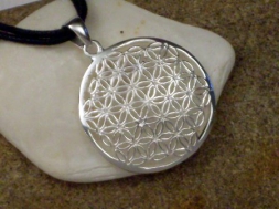 Blume des Lebens, Silberamulett - groß